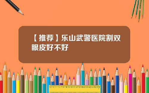 【推荐】乐山武警医院割双眼皮好不好