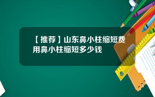 【推荐】山东鼻小柱缩短费用鼻小柱缩短多少钱