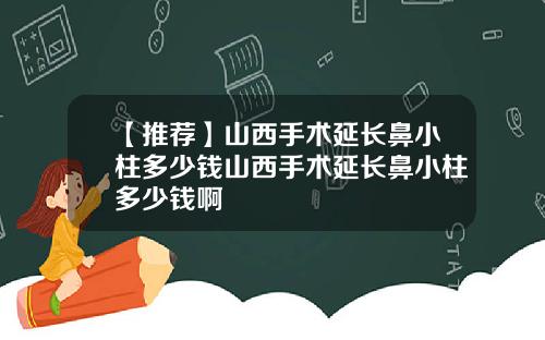 【推荐】山西手术延长鼻小柱多少钱山西手术延长鼻小柱多少钱啊