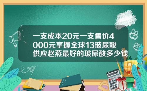 一支成本20元一支售价4000元掌握全球13玻尿酸供应赵燕最好的玻尿酸多少钱一支