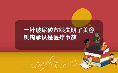 一针玻尿酸右眼失明了美容机构承认是医疗事故