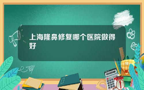 上海隆鼻修复哪个医院做得好