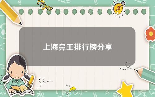 上海鼻王排行榜分享