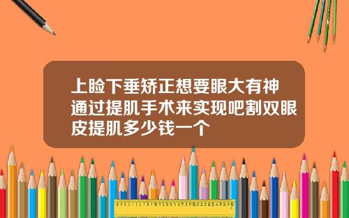 上睑下垂矫正想要眼大有神通过提肌手术来实现吧割双眼皮提肌多少钱一个