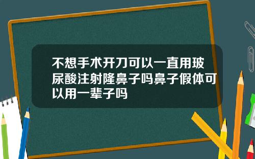 不想手术开刀可以一直用玻尿酸注射隆鼻子吗鼻子假体可以用一辈子吗