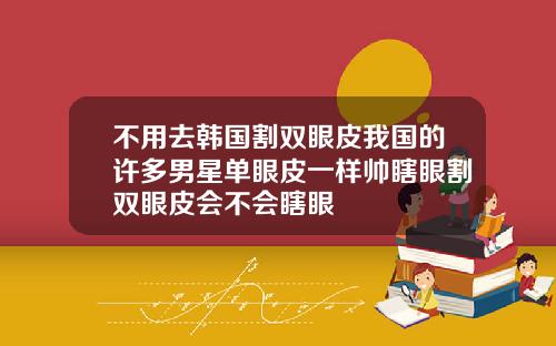 不用去韩国割双眼皮我国的许多男星单眼皮一样帅瞎眼割双眼皮会不会瞎眼