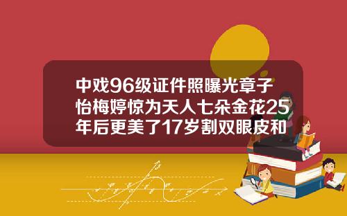 中戏96级证件照曝光章子怡梅婷惊为天人七朵金花25年后更美了17岁割双眼皮和18岁差别在哪