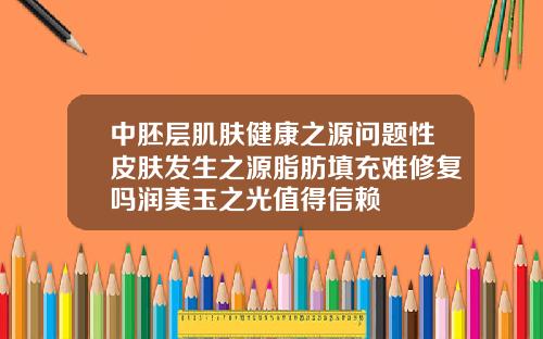 中胚层肌肤健康之源问题性皮肤发生之源脂肪填充难修复吗润美玉之光值得信赖