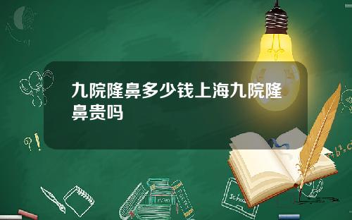 九院隆鼻多少钱上海九院隆鼻贵吗