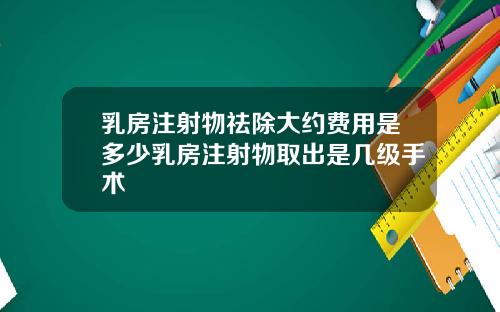 乳房注射物祛除大约费用是多少乳房注射物取出是几级手术