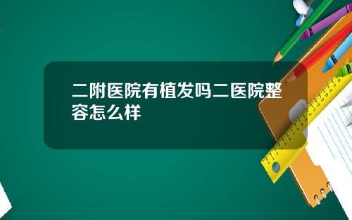 二附医院有植发吗二医院整容怎么样
