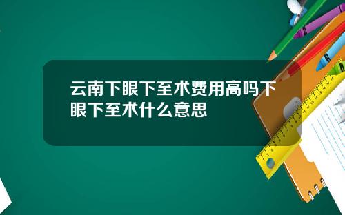 云南下眼下至术费用高吗下眼下至术什么意思