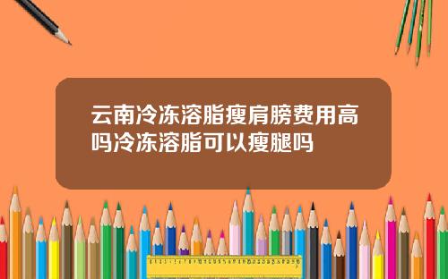 云南冷冻溶脂瘦肩膀费用高吗冷冻溶脂可以瘦腿吗