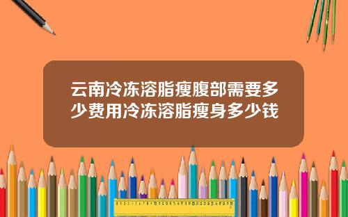 云南冷冻溶脂瘦腹部需要多少费用冷冻溶脂瘦身多少钱