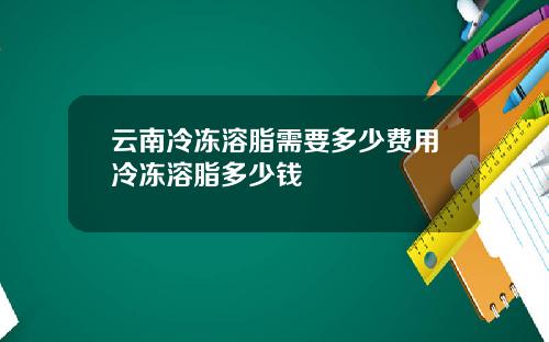 云南冷冻溶脂需要多少费用冷冻溶脂多少钱
