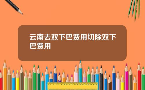 云南去双下巴费用切除双下巴费用