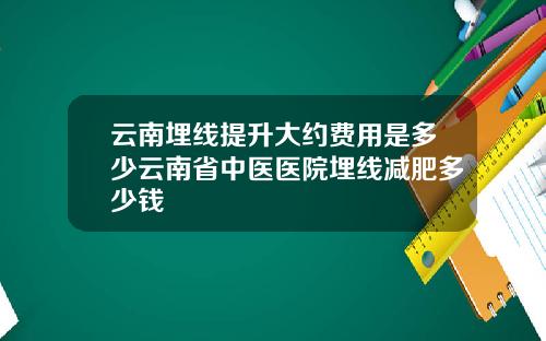 云南埋线提升大约费用是多少云南省中医医院埋线减肥多少钱