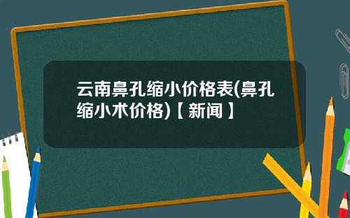 云南鼻孔缩小价格表(鼻孔缩小术价格)【新闻】