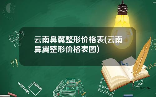 云南鼻翼整形价格表(云南鼻翼整形价格表图)