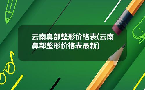 云南鼻部整形价格表(云南鼻部整形价格表最新)