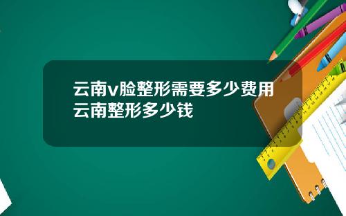 云南v脸整形需要多少费用云南整形多少钱