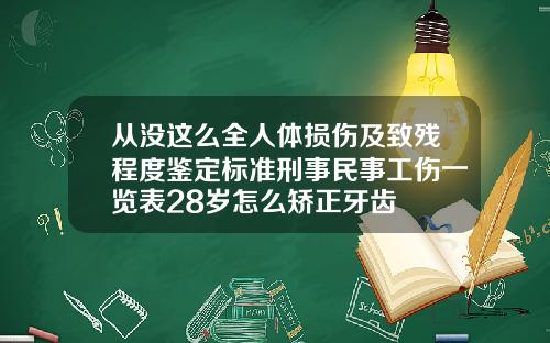 从没这么全人体损伤及致残程度鉴定标准刑事民事工伤一览表28岁怎么矫正牙齿