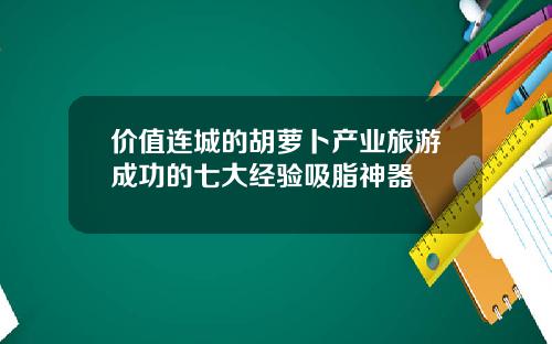 价值连城的胡萝卜产业旅游成功的七大经验吸脂神器