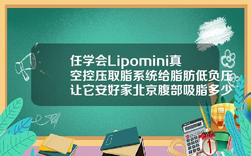 任学会Lipomini真空控压取脂系统给脂肪低负压让它安好家北京腹部吸脂多少钱禾美嘉o效果不错