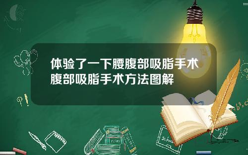 体验了一下腰腹部吸脂手术腹部吸脂手术方法图解