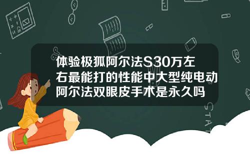 体验极狐阿尔法S30万左右最能打的性能中大型纯电动阿尔法双眼皮手术是永久吗