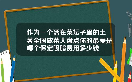 作为一个活在菜坛子里的土著全国咸菜大盘点你的最爱是哪个保定吸脂费用多少钱