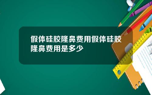 假体硅胶隆鼻费用假体硅胶隆鼻费用是多少