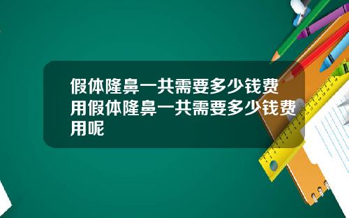 假体隆鼻一共需要多少钱费用假体隆鼻一共需要多少钱费用呢