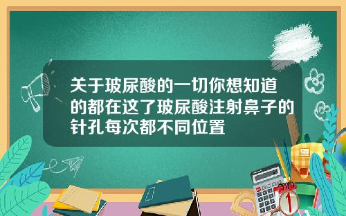 关于玻尿酸的一切你想知道的都在这了玻尿酸注射鼻子的针孔每次都不同位置