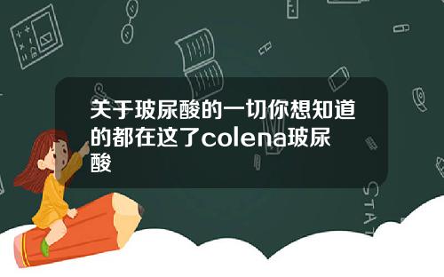 关于玻尿酸的一切你想知道的都在这了colena玻尿酸