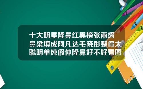 十大明星隆鼻红黑榜张雨绮鼻梁填成阿凡达毛晓彤整得太聪明单纯假体隆鼻好不好看图片