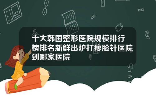 十大韩国整形医院规模排行榜排名新鲜出炉打瘦脸针医院到哪家医院