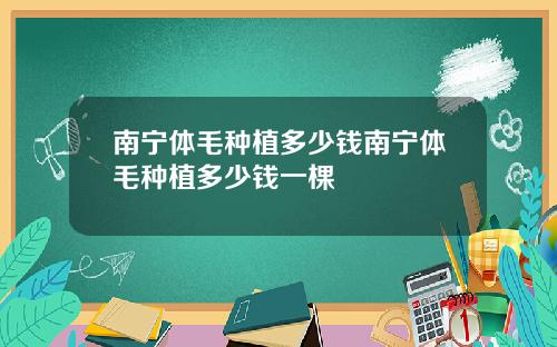 南宁体毛种植多少钱南宁体毛种植多少钱一棵