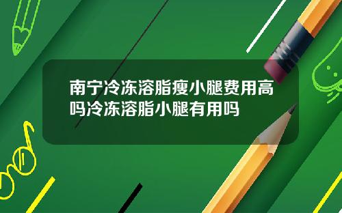 南宁冷冻溶脂瘦小腿费用高吗冷冻溶脂小腿有用吗