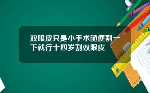 双眼皮只是小手术随便割一下就行十四岁割双眼皮