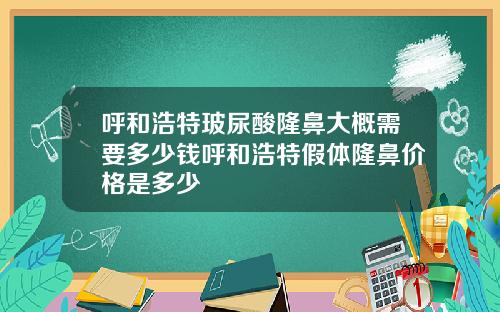 呼和浩特玻尿酸隆鼻大概需要多少钱呼和浩特假体隆鼻价格是多少