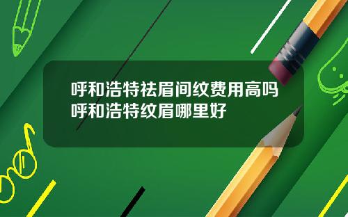 呼和浩特祛眉间纹费用高吗呼和浩特纹眉哪里好