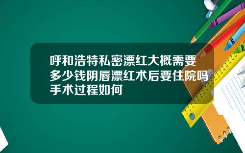 呼和浩特私密漂红大概需要多少钱阴唇漂红术后要住院吗手术过程如何