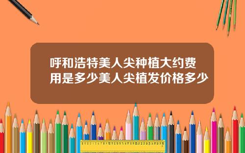 呼和浩特美人尖种植大约费用是多少美人尖植发价格多少