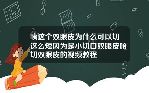 咦这个双眼皮为什么可以切这么短因为是小切口双眼皮哈切双眼皮的视频教程