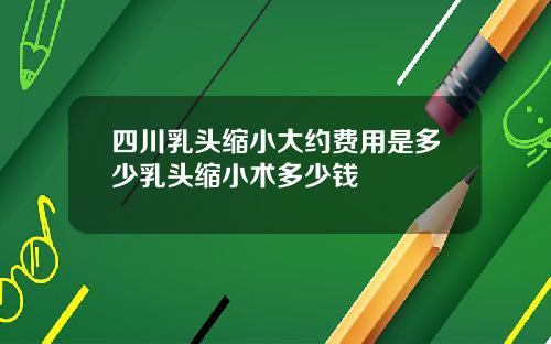 四川乳头缩小大约费用是多少乳头缩小术多少钱