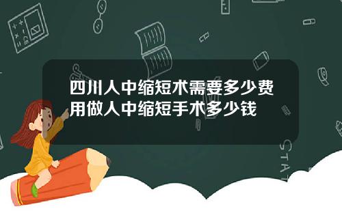 四川人中缩短术需要多少费用做人中缩短手术多少钱