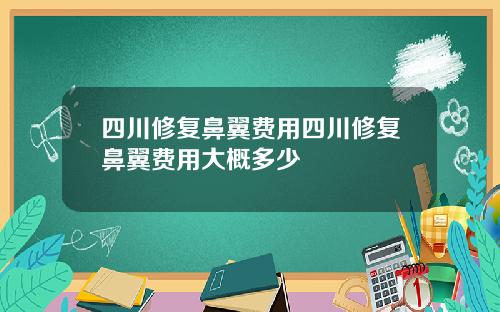 四川修复鼻翼费用四川修复鼻翼费用大概多少