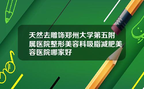 天然去雕饰郑州大学第五附属医院整形美容科吸脂减肥美容医院哪家好