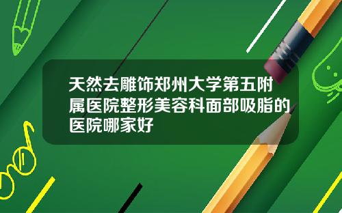 天然去雕饰郑州大学第五附属医院整形美容科面部吸脂的医院哪家好